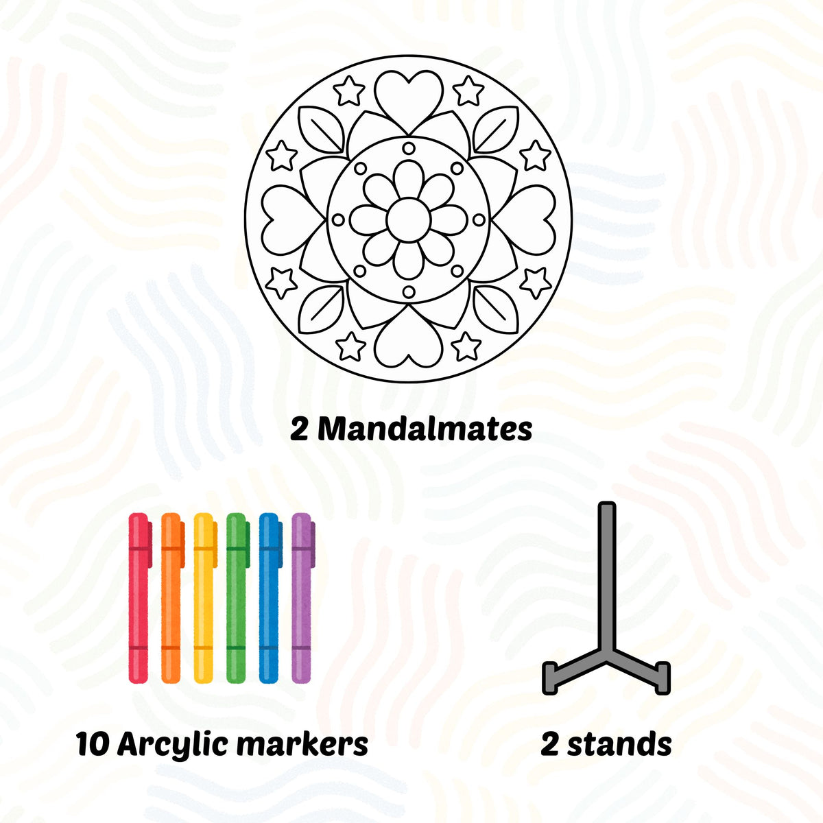 MandalMates Small size(Double Pack) with Stand