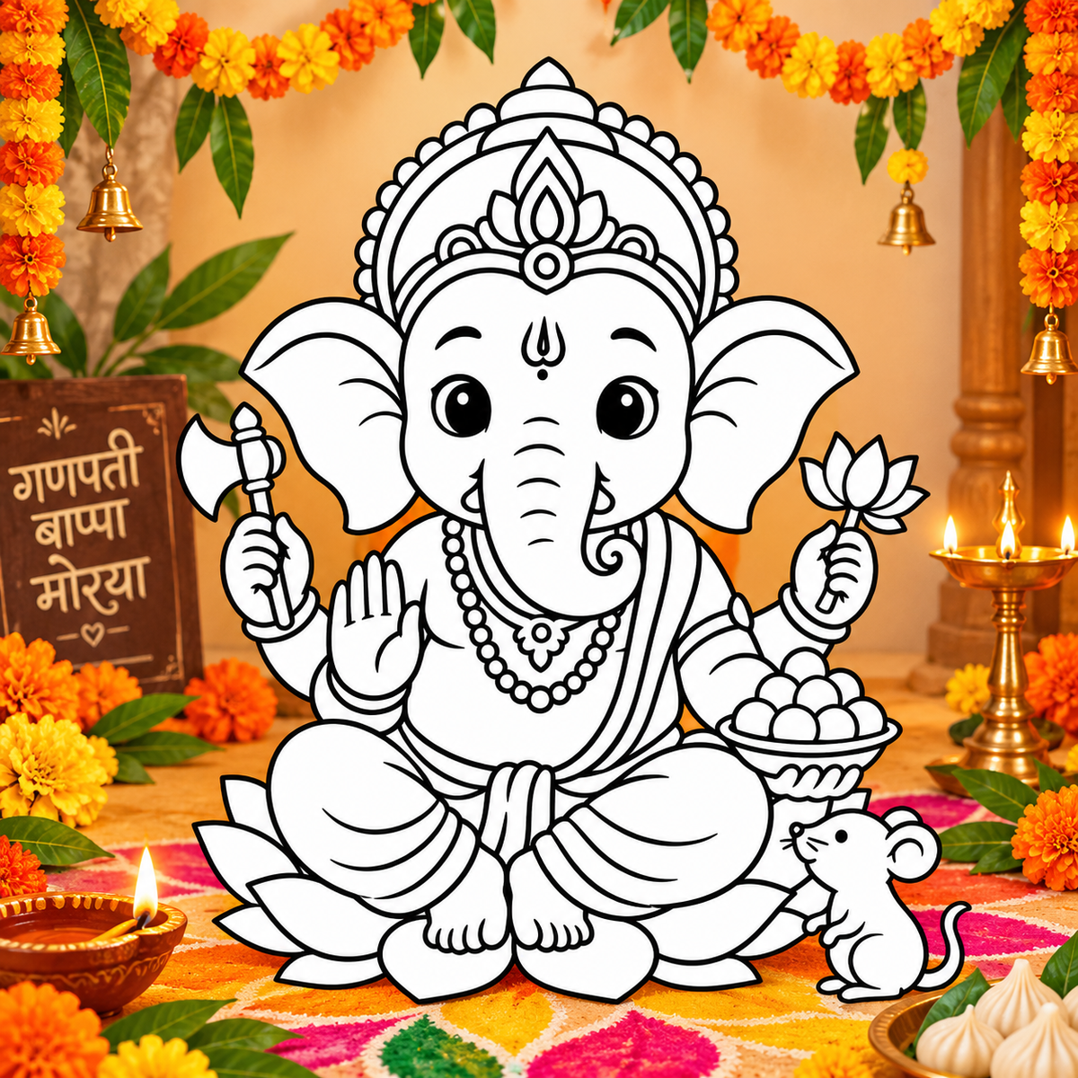 Ganpati Bappa Colormate – Paint & Display DIY Kit (Big)