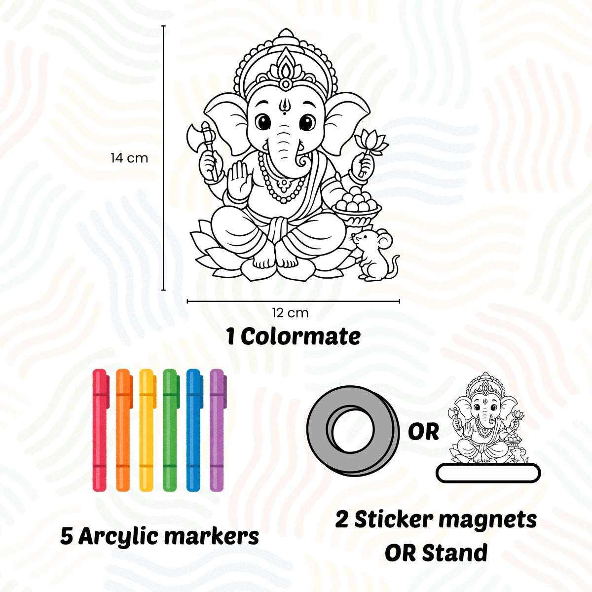 Ganpati Bappa Colormate – Paint & Display DIY Kit (Big)